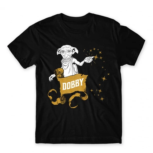Fekete Harry Potter férfi rövid ujjú póló - Dobby