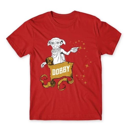 Piros Harry Potter férfi rövid ujjú póló - Dobby