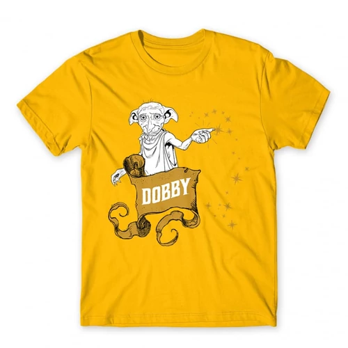 Sárga Harry Potter férfi rövid ujjú póló - Dobby
