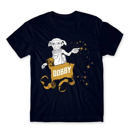 Sötétkék Harry Potter férfi rövid ujjú póló - Dobby