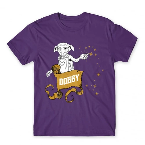 Sötétlila Harry Potter férfi rövid ujjú póló - Dobby