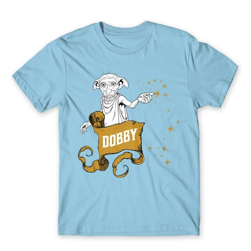 Világoskék Harry Potter férfi rövid ujjú póló - Dobby