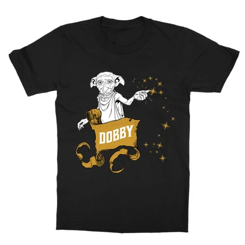 Fekete Harry Potter gyerek rövid ujjú póló - Dobby