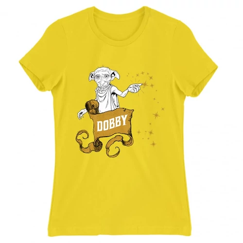 Citromsárga  Harry Potter női rövid ujjú póló - Dobby