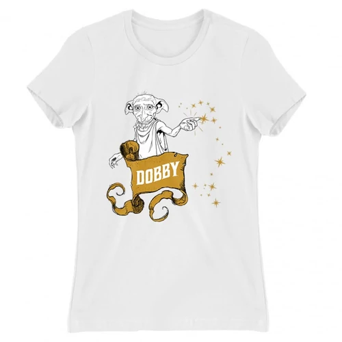 Fehér Harry Potter női rövid ujjú póló - Dobby