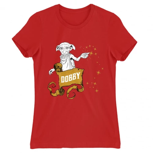 Piros Harry Potter női rövid ujjú póló - Dobby