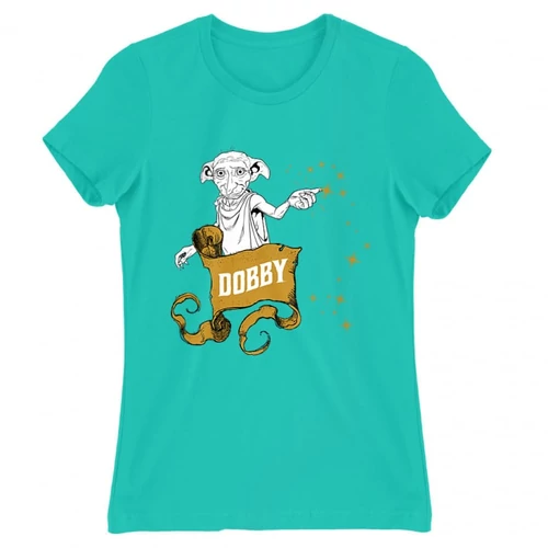 Türkiz Harry Potter női rövid ujjú póló - Dobby