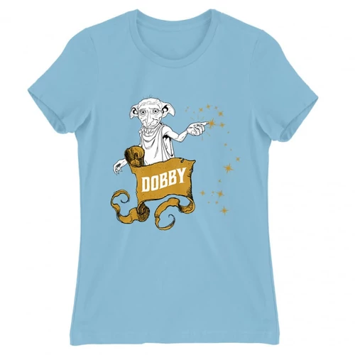 Világoskék Harry Potter női rövid ujjú póló - Dobby