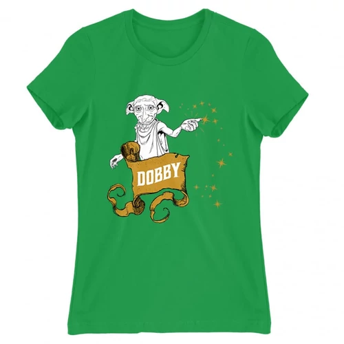 Zöld Harry Potter női rövid ujjú póló - Dobby