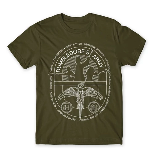 Khaki Harry Potter férfi rövid ujjú póló - Dumbledore' s Army