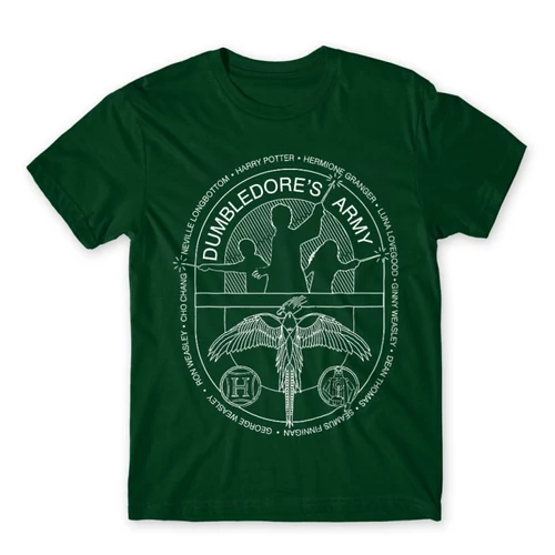 Sötétzöld Harry Potter férfi rövid ujjú póló - Dumbledore' s Army