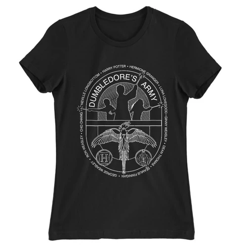 Fekete Harry Potter női rövid ujjú póló - Dumbledore' s Army