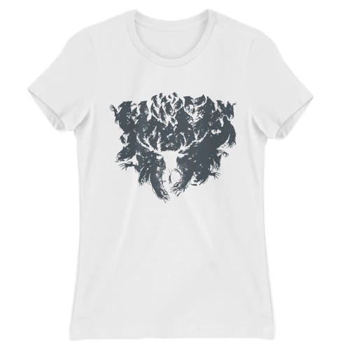 Fehér Harry Potter női rövid ujjú póló - Expecto Patronum silhouette