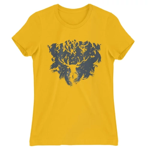Sárga Harry Potter női rövid ujjú póló - Expecto Patronum silhouette
