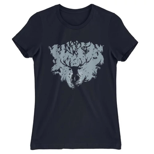 Sötétkék Harry Potter női rövid ujjú póló - Expecto Patronum silhouette