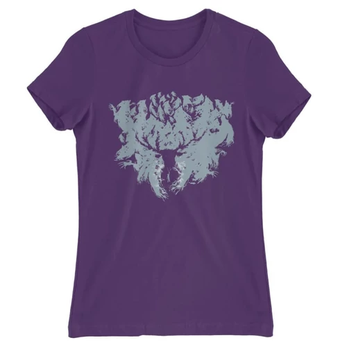 Sötétlila Harry Potter női rövid ujjú póló - Expecto Patronum silhouette