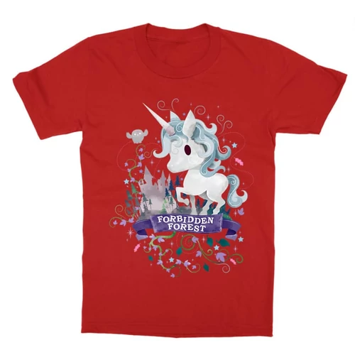 Piros Harry Potter gyerek rövid ujjú póló - Forbidden Forest Watercolor