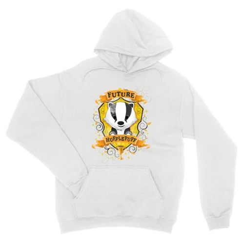 Fehér Harry Potter unisex kapucnis pulóver - Future Hufflepuff