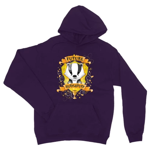 Sötétlila Harry Potter unisex kapucnis pulóver - Future Hufflepuff