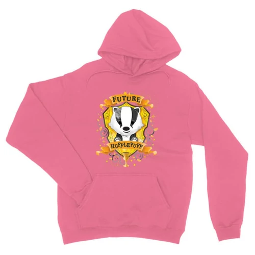 Világos rózsasín Harry Potter unisex kapucnis pulóver - Future Hufflepuff