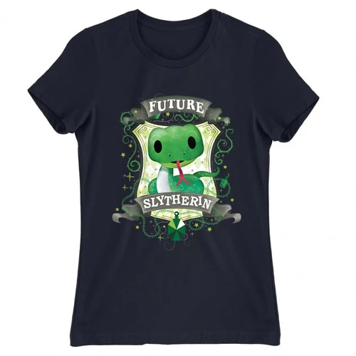 Sötétkék Harry Potter női rövid ujjú póló - Future Slytherin