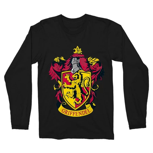 Fekete Harry Potter férfi hosszú ujjú póló - Griffendél logó
