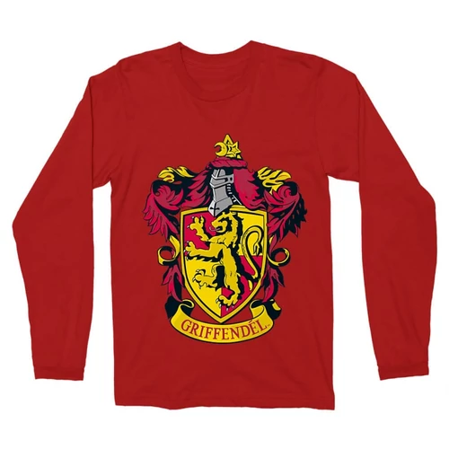Piros Harry Potter férfi hosszú ujjú póló - Griffendél logó