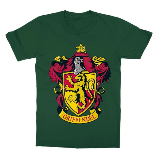 Sötétzöld Harry Potter gyerek rövid ujjú póló - Griffendél logó
