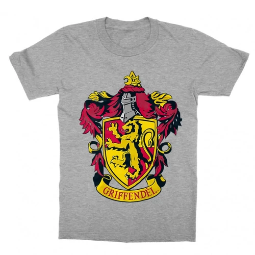 Sportszürke Harry Potter gyerek rövid ujjú póló - Griffendél logó