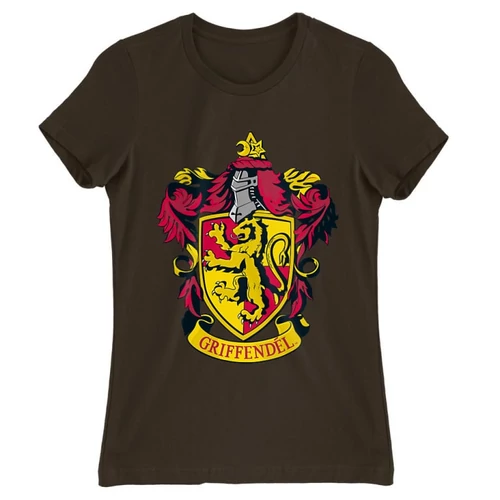 Barna Harry Potter női rövid ujjú póló - Griffendél logó