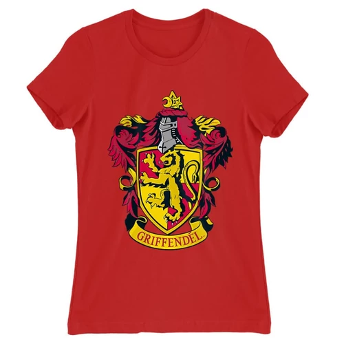Piros Harry Potter női rövid ujjú póló - Griffendél logó