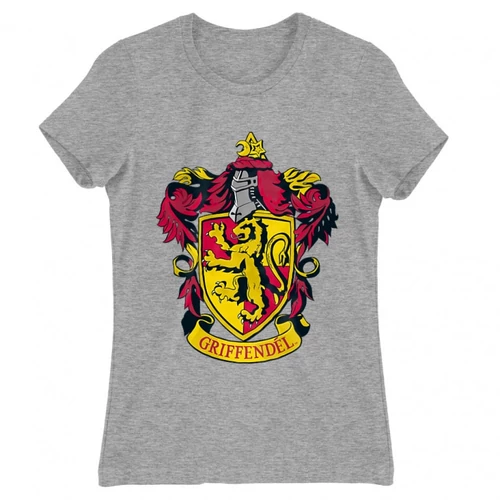 Sportszürke Harry Potter női rövid ujjú póló - Griffendél logó