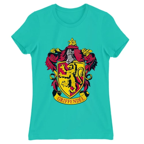 Türkiz Harry Potter női rövid ujjú póló - Griffendél logó