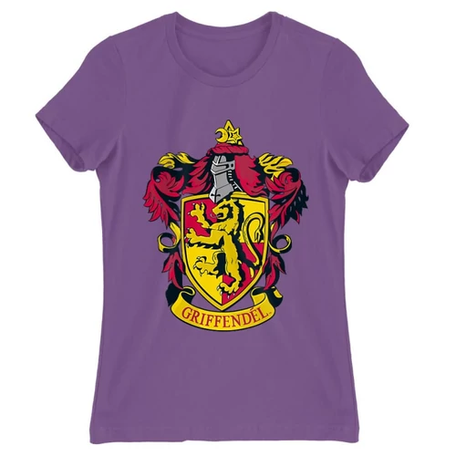 Világoslila Harry Potter női rövid ujjú póló - Griffendél logó