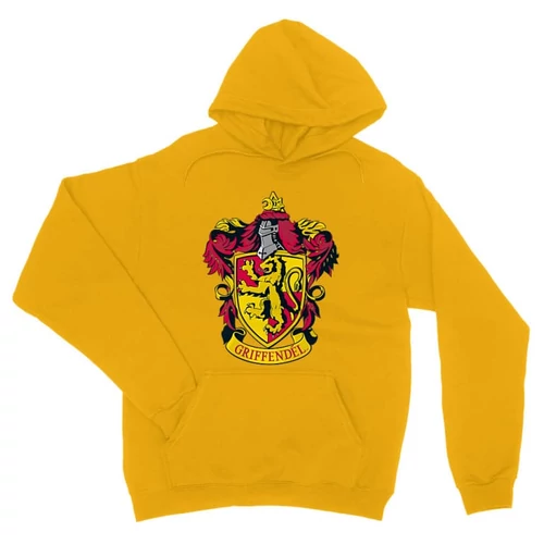 Sárga Harry Potter unisex kapucnis pulóver - Griffendél logó