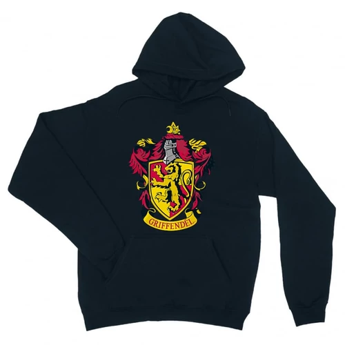 Sötétkék Harry Potter unisex kapucnis pulóver - Griffendél logó