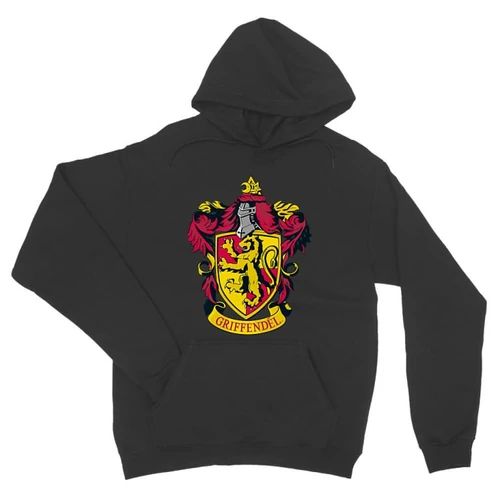 Sötétszükre Harry Potter unisex kapucnis pulóver - Griffendél logó
