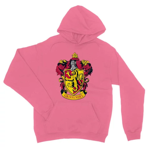 Világos rózsasín Harry Potter unisex kapucnis pulóver - Griffendél logó