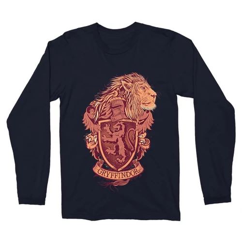 Sötétkék Harry Potter férfi hosszú ujjú póló - Gryffindor
