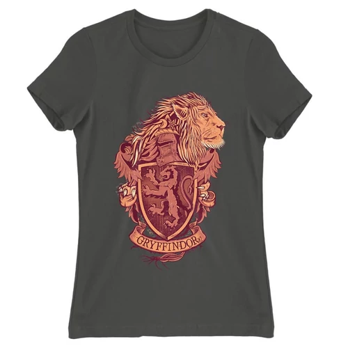 Sötétszürke Harry Potter női rövid ujjú póló - Gryffindor
