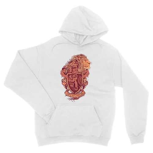 Fehér Harry Potter unisex kapucnis pulóver - Gryffindor