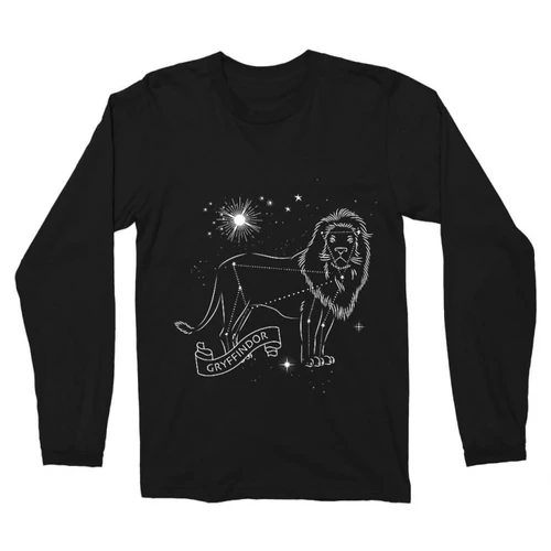 Fekete Harry Potter férfi hosszú ujjú póló - Gryffindor Constellation