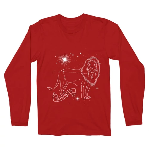 Piros Harry Potter férfi hosszú ujjú póló - Gryffindor Constellation