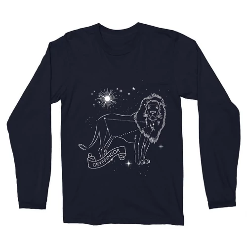 Sötétkék Harry Potter férfi hosszú ujjú póló - Gryffindor Constellation