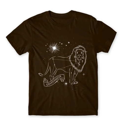 Barna Harry Potter férfi rövid ujjú póló - Gryffindor Constellation