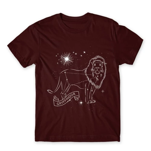 Bordó Harry Potter férfi rövid ujjú póló - Gryffindor Constellation