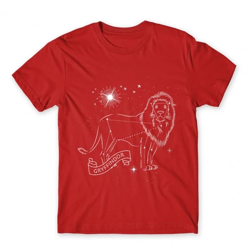 Piros Harry Potter férfi rövid ujjú póló - Gryffindor Constellation