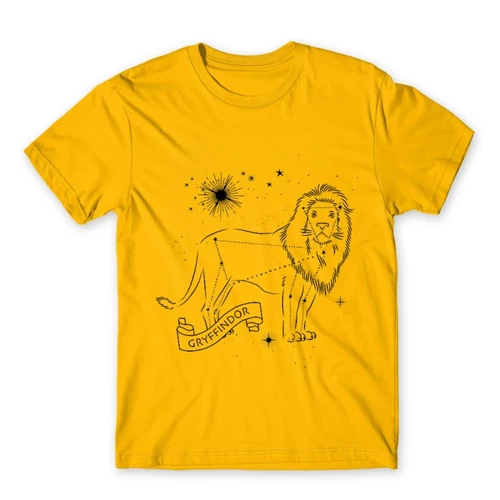 Sárga Harry Potter férfi rövid ujjú póló - Gryffindor Constellation