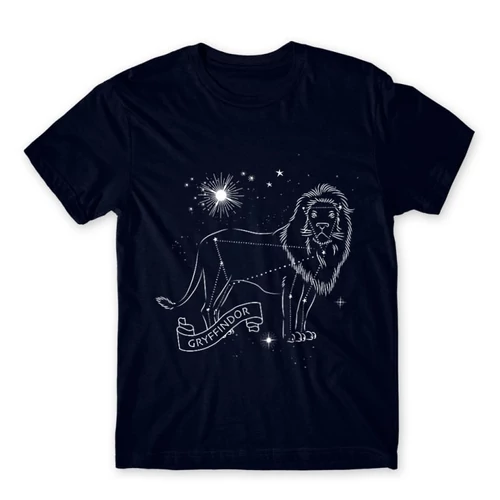 Sötétkék Harry Potter férfi rövid ujjú póló - Gryffindor Constellation