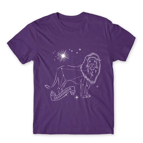 Sötétlila Harry Potter férfi rövid ujjú póló - Gryffindor Constellation